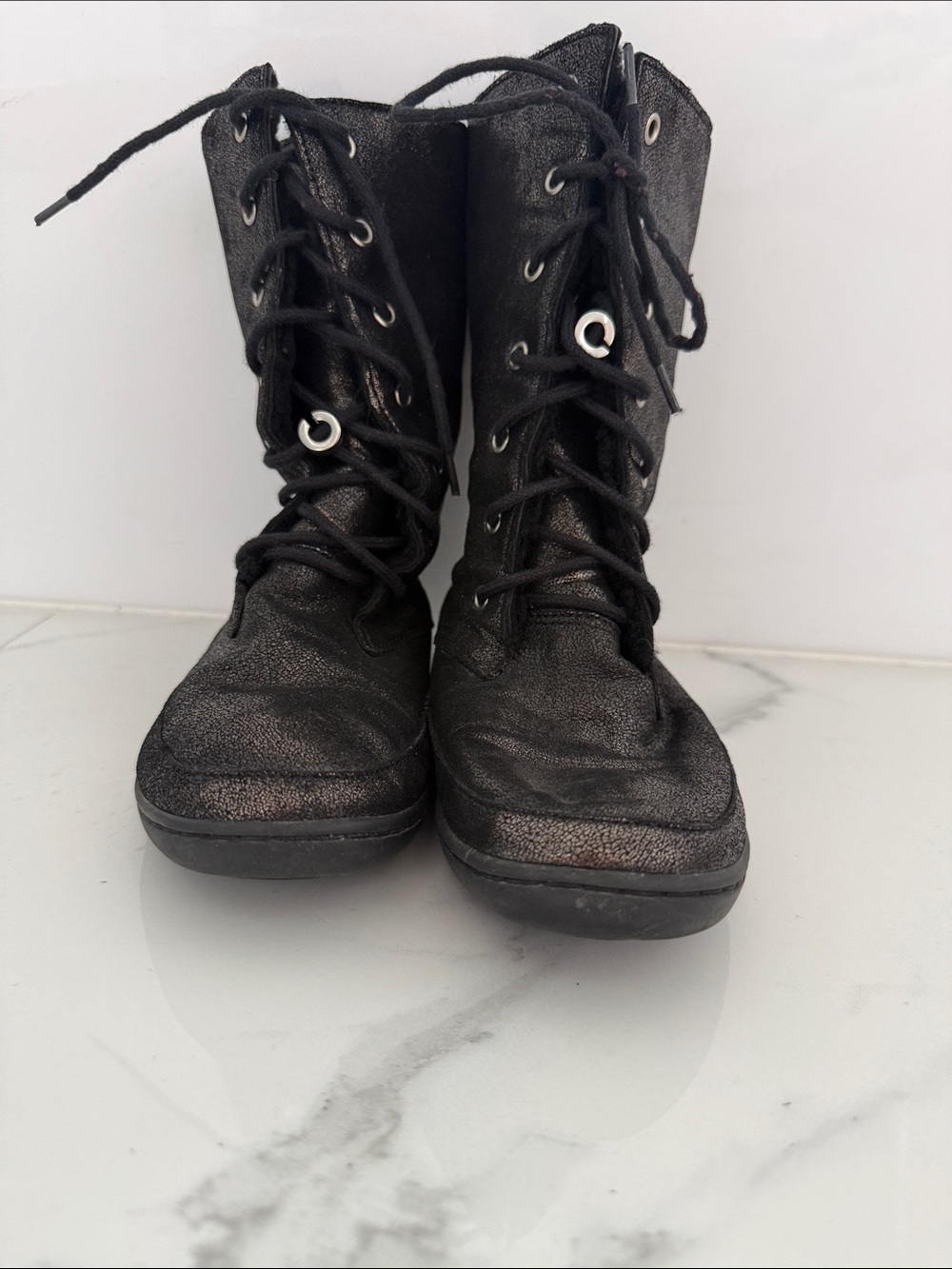 Coach Black Metallic Meyer Mid-Calf Barefoot-Style Boots Women's Size 5B